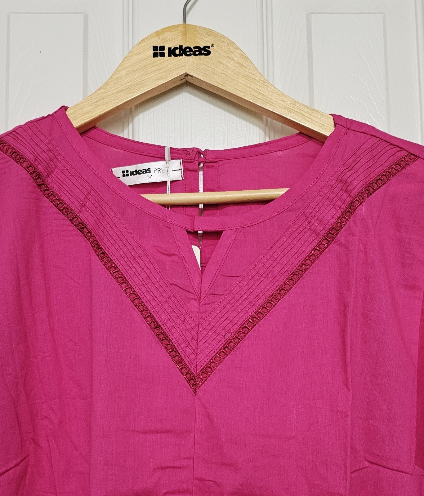 NEW GUL AHMED Size M Embroidered Cambric Shirt Pakistani Designer Indian