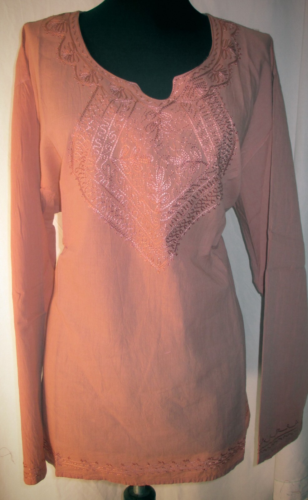 EMBROIDERED COTTON TOP KURTA YOGA TUNIC plas size 3 XL 46