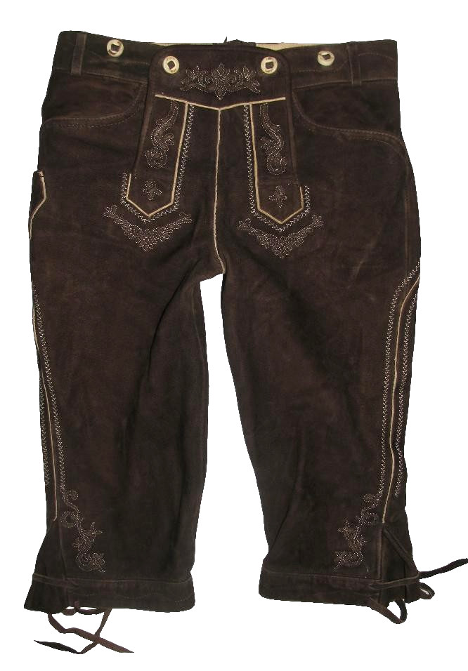 Stockerpoint/Men’s Costume Trousers/Kniebund- Leather Pants IN Dark Brown Size