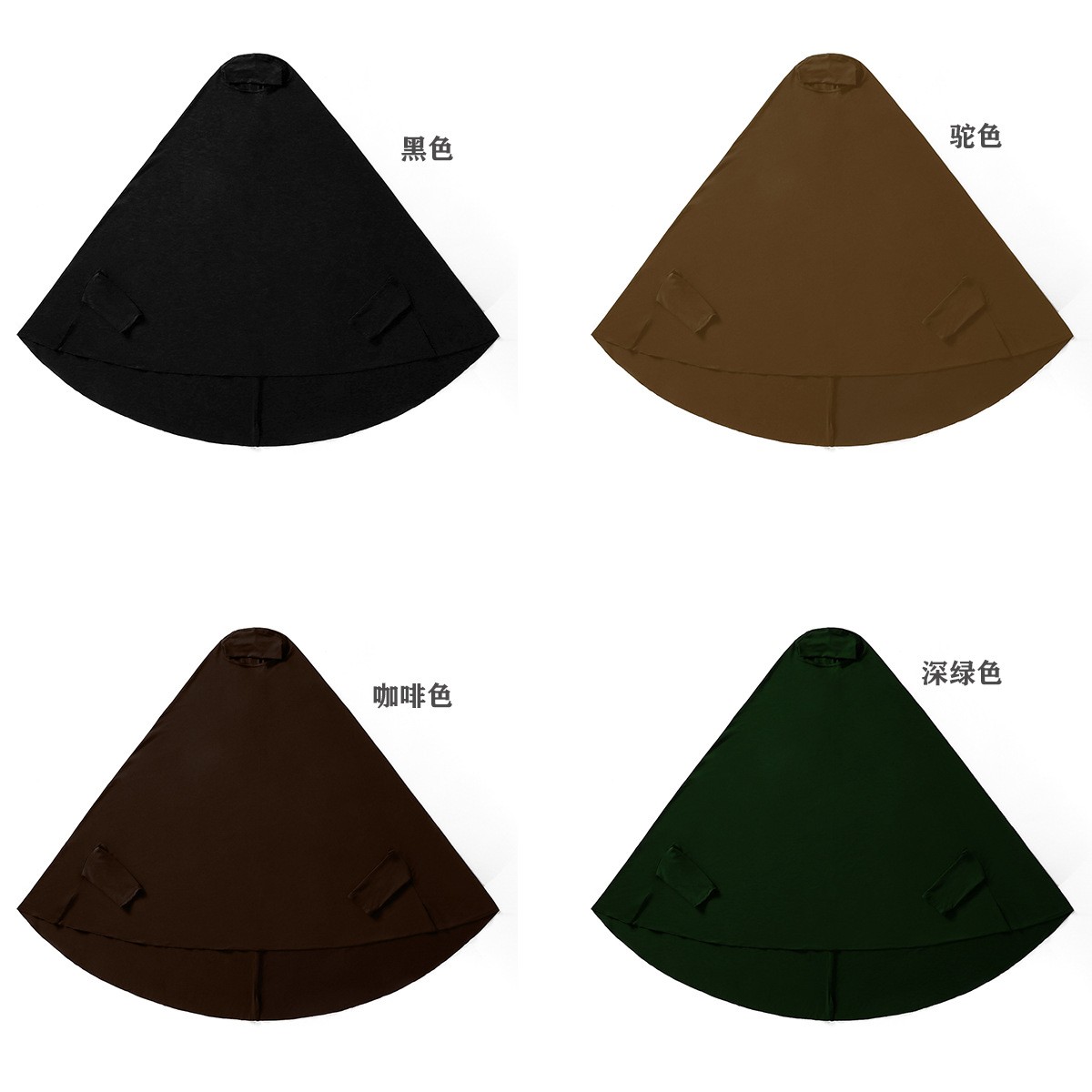Prayer Khimar Solid Color Turban Muslim Women Hijab Headscarf Large Niqab Burka