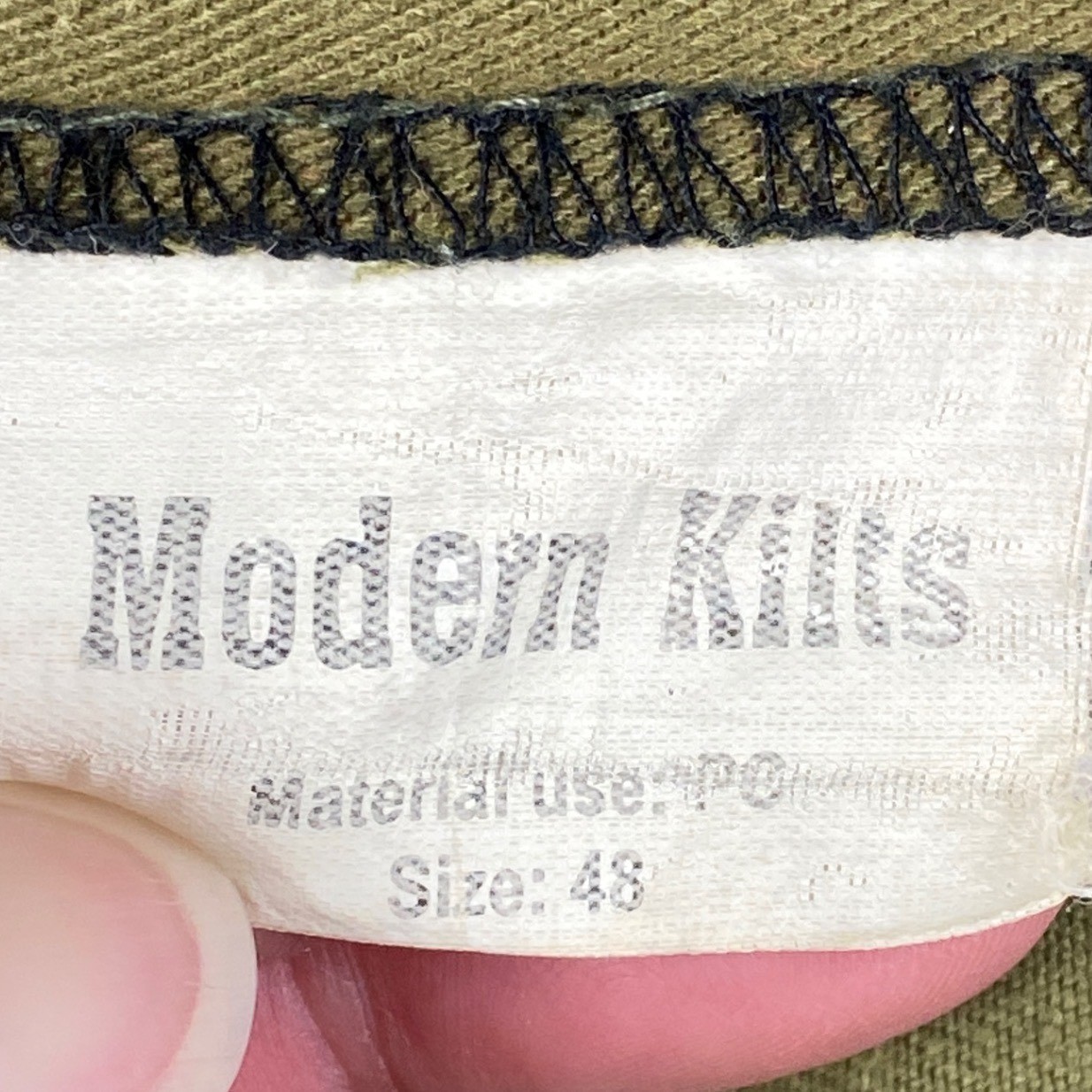 Modern Kilts Mens Utility Kilt Olive Green Cargo Pockets Size 48 Tactical Work