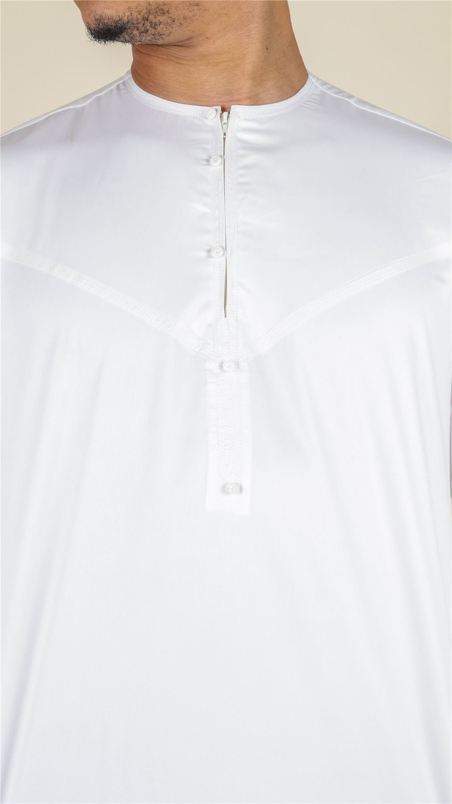 Men’s White Satin Emirati Thobe Islamic Clothing | Thobez