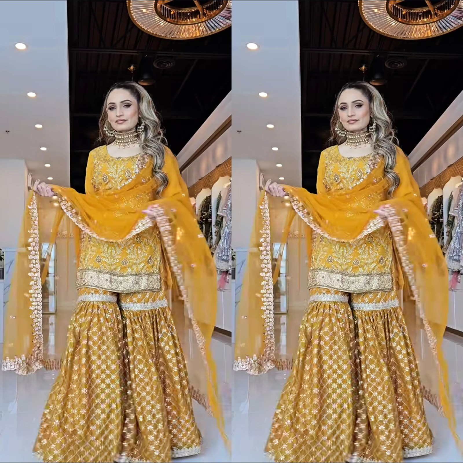 Launching New Designer Party Wear Look Top , Sharara Plazzo and Dupatta
