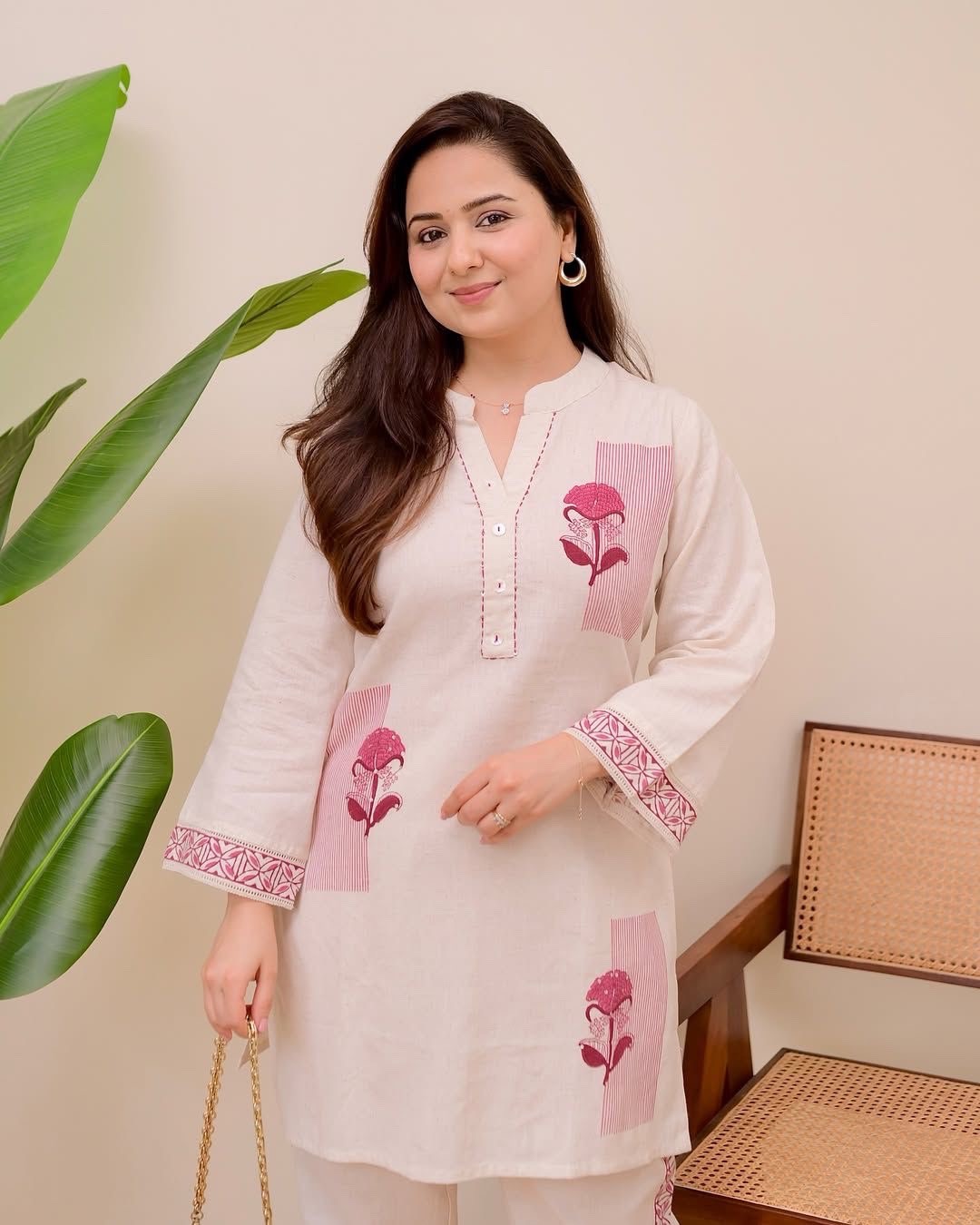 Women’s Kurta Pant Set | 2-Piece Embroidered Cotton Suit Casual Ethnic Wear