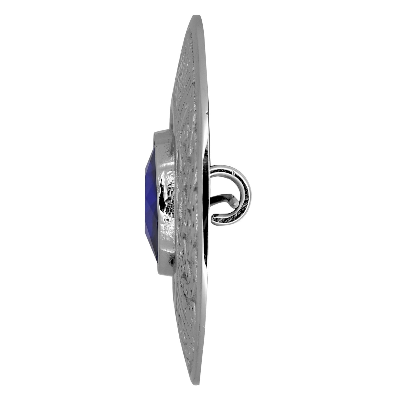 Crystal blue Stone Fly Plaid Brooch Silver Scottish Men Tartan Kilt Sach Brooch