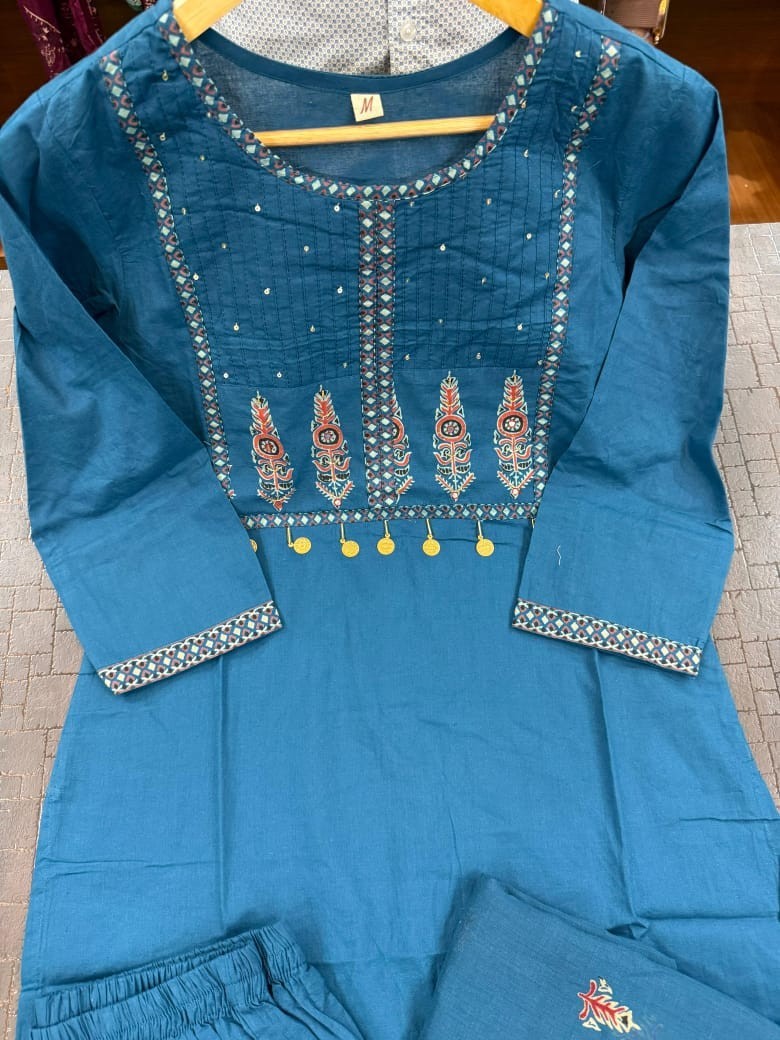 Blue Embroidered Salwar Kameez Readymade Plus Big Size Upto 7XL Kurtis For Women