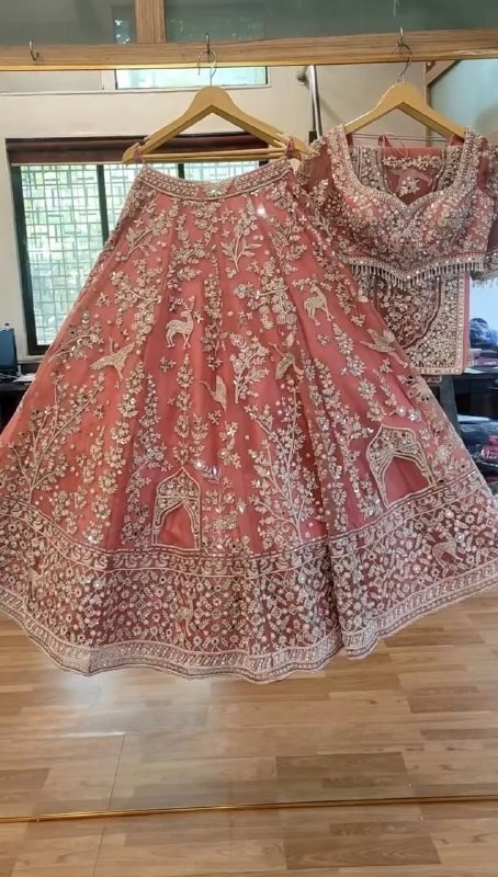 Designer Heavy Soft Net Pink Lehenga Choli With Dupatta For Functional Wear