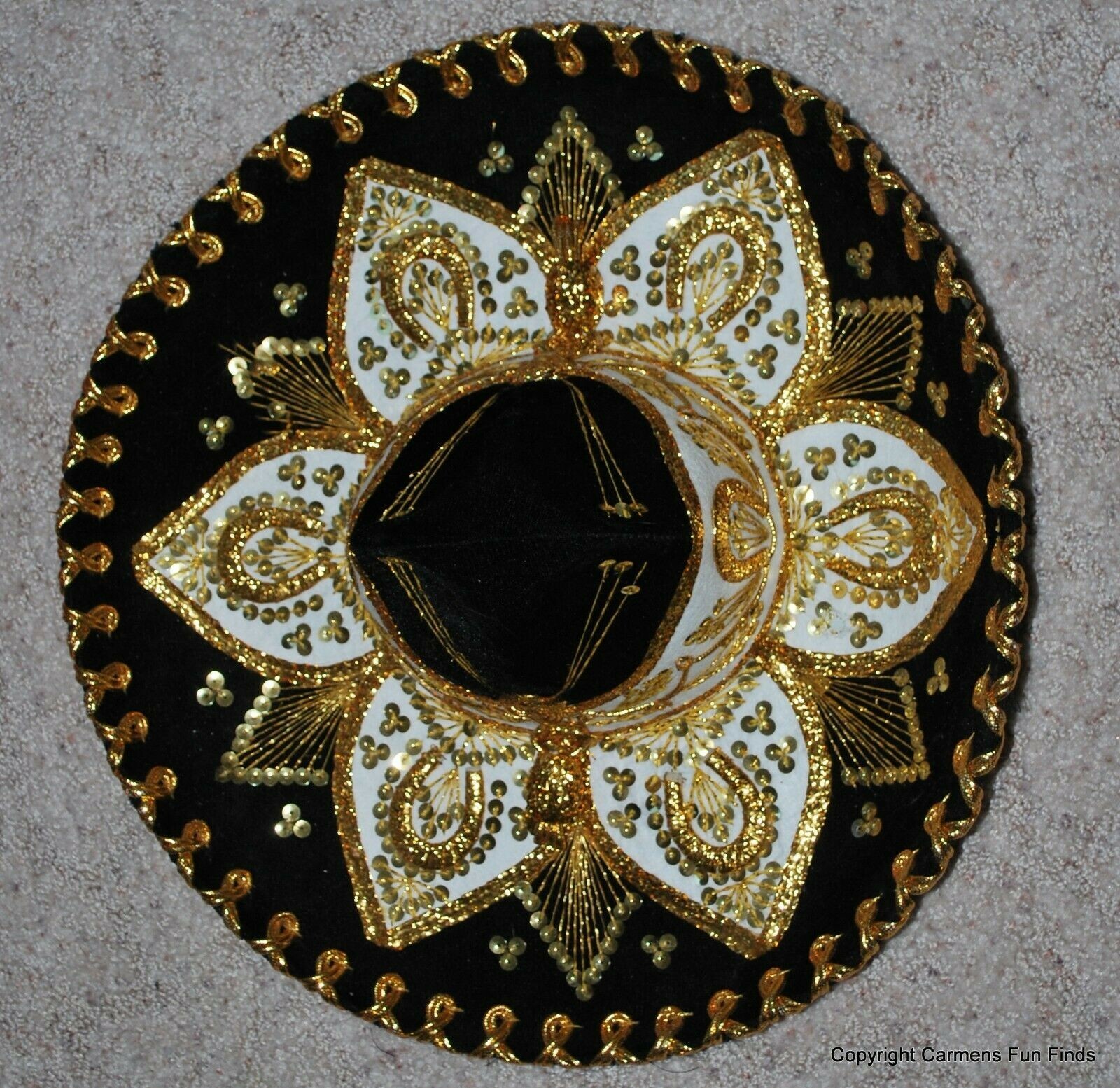 Luna Child’s Mexican Sombrero Black with Gold Trim 2001 nice