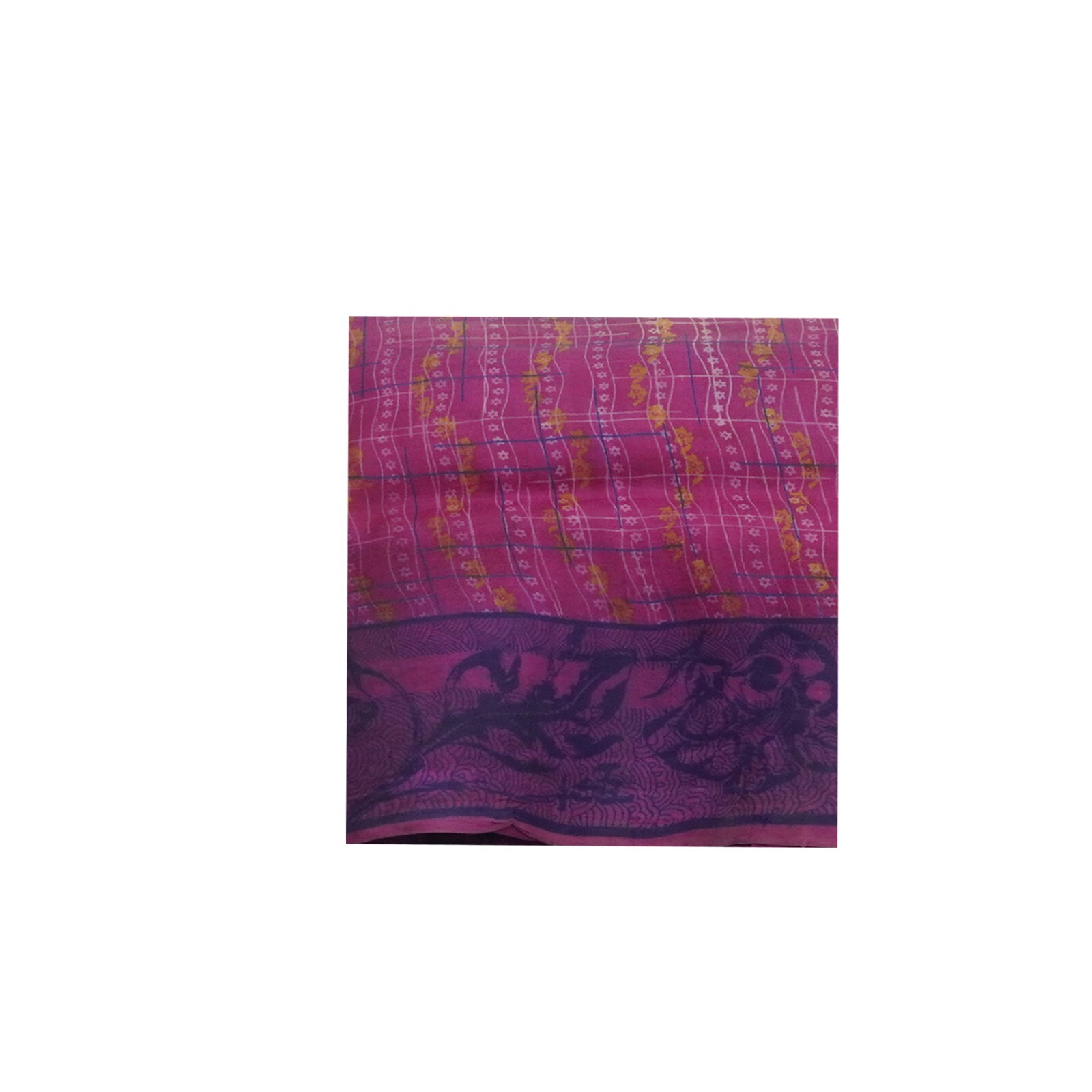 Vintage Purple Sarees 100% Pure Silk Printed Indian Sari 5YD Decor Craft Fabric