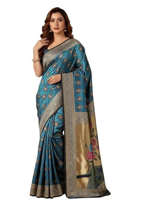 Women’s Banarasi Kanjivaram Art Silk Saree with Blouse Material