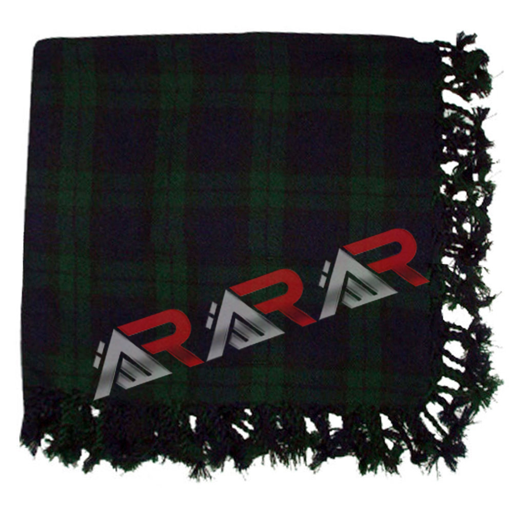Scottish Kilt Fly Plaid Tartan Black Watch Piper Highland Acrylic Wool 48″x48″