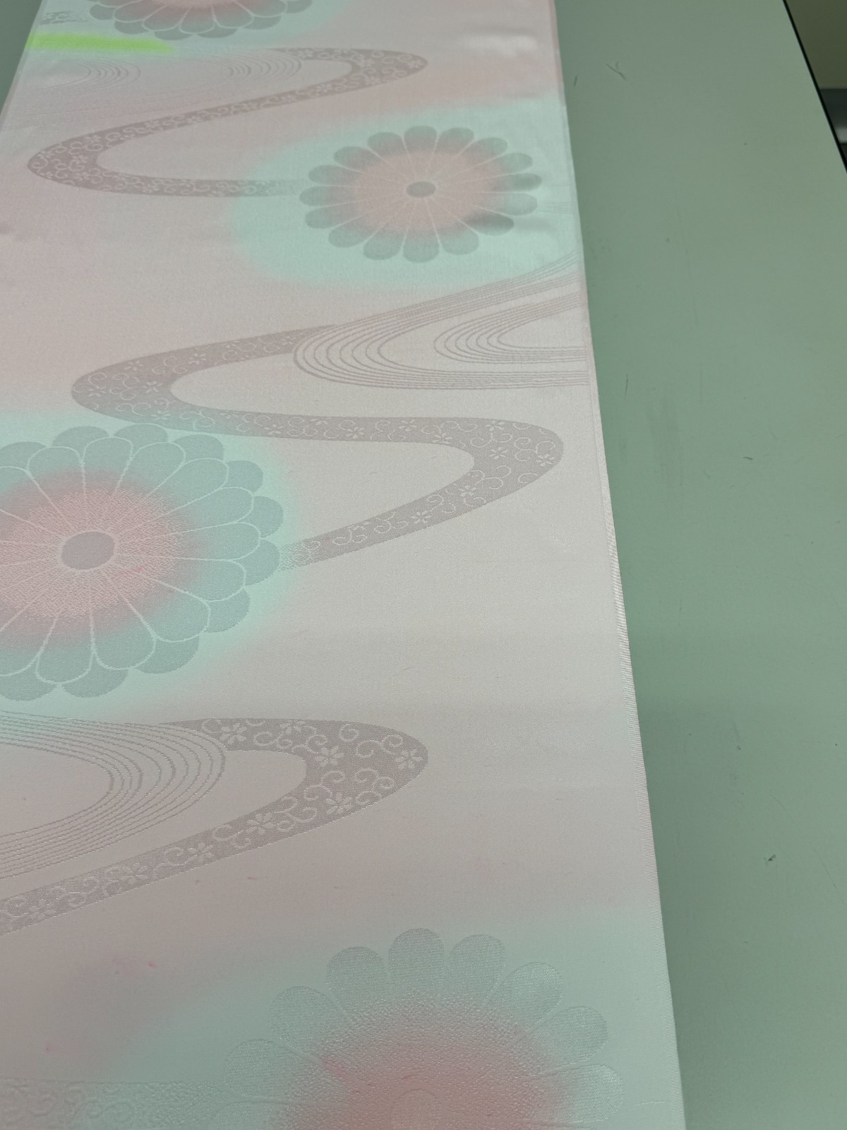 Japanese Vintage Kimono Fabric cloth Boro Silk Pink tradition 35.4×14.1 in