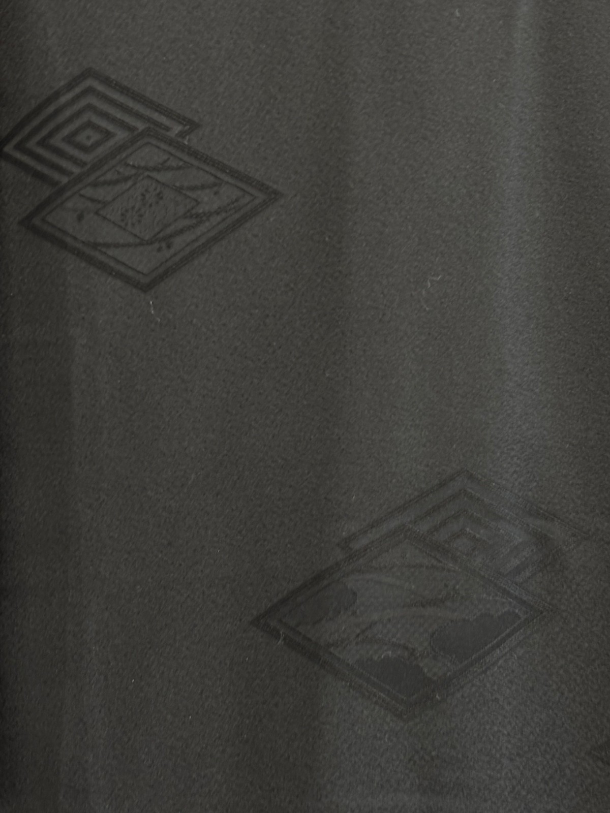Vintage Japanese Black Haori Kimono Jacket Tonal Geometric Pattern from Japan
