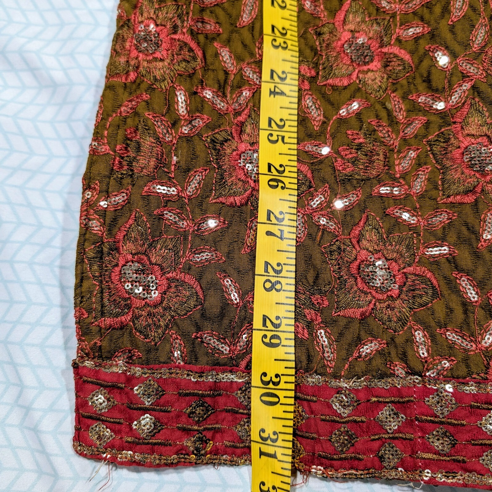 Pakistani Indian Shalwar Kameez Olive Green Maroon