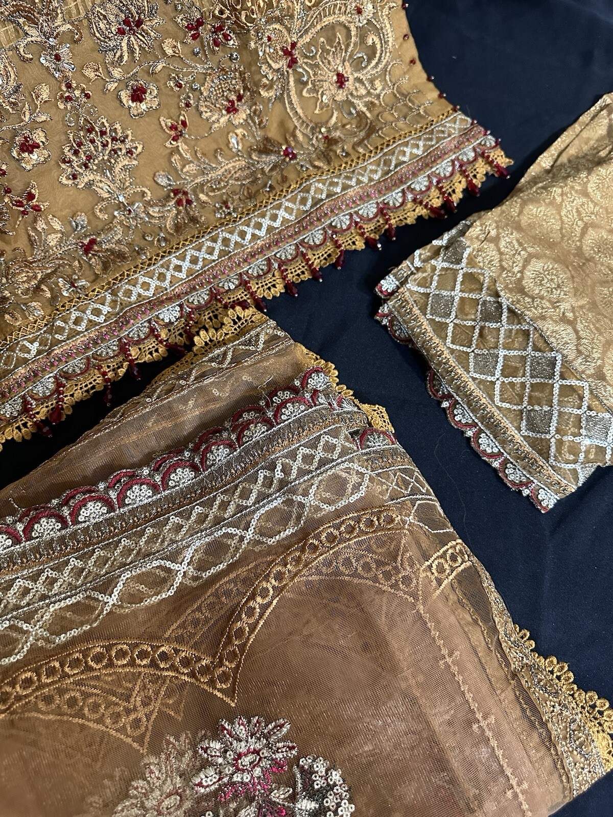⭐️ZARQUN BRAND PREMIUM⭐️ – PRETTIEST FORMAL CRUNDI/KHAADI NET 3 PC Suit – $95