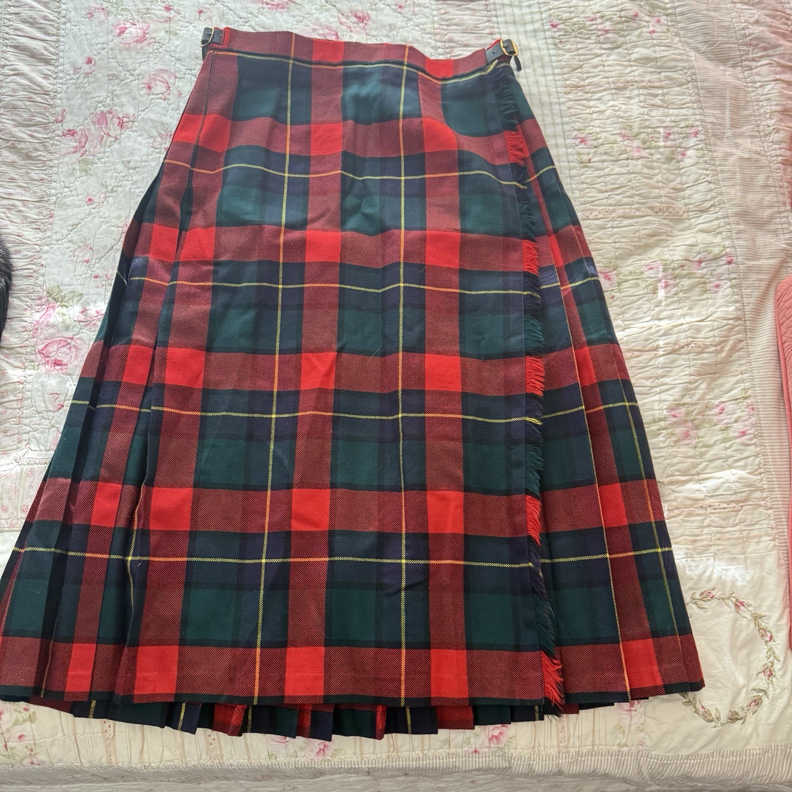 Pitlochry Kilt Skirt Women Sz 16 Tartan Scotland Knitwear Plaid
