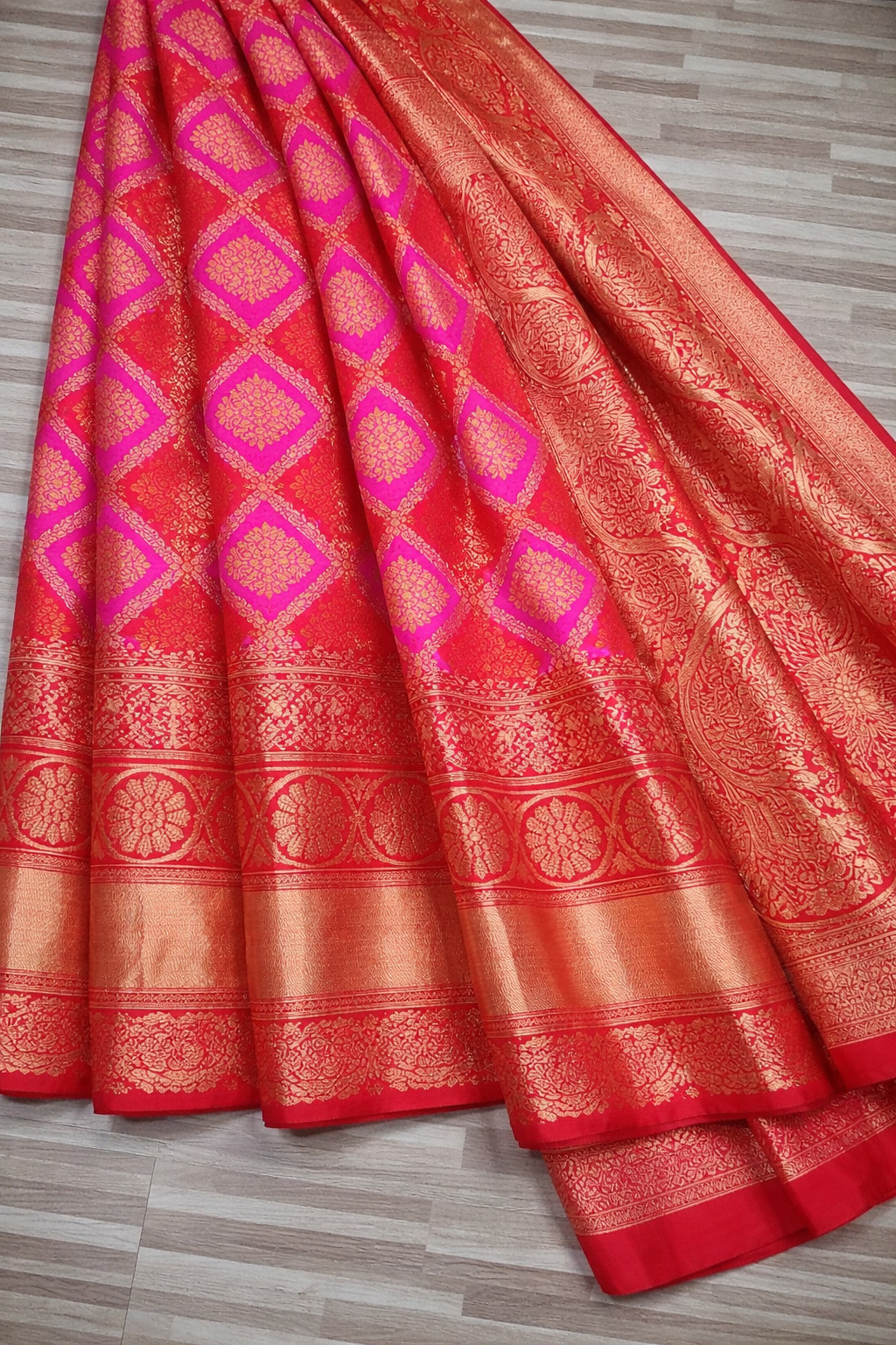 Wedding Wear Purple Lichi Silk Saree with Golden Jacquard Pallu & Blouse indian