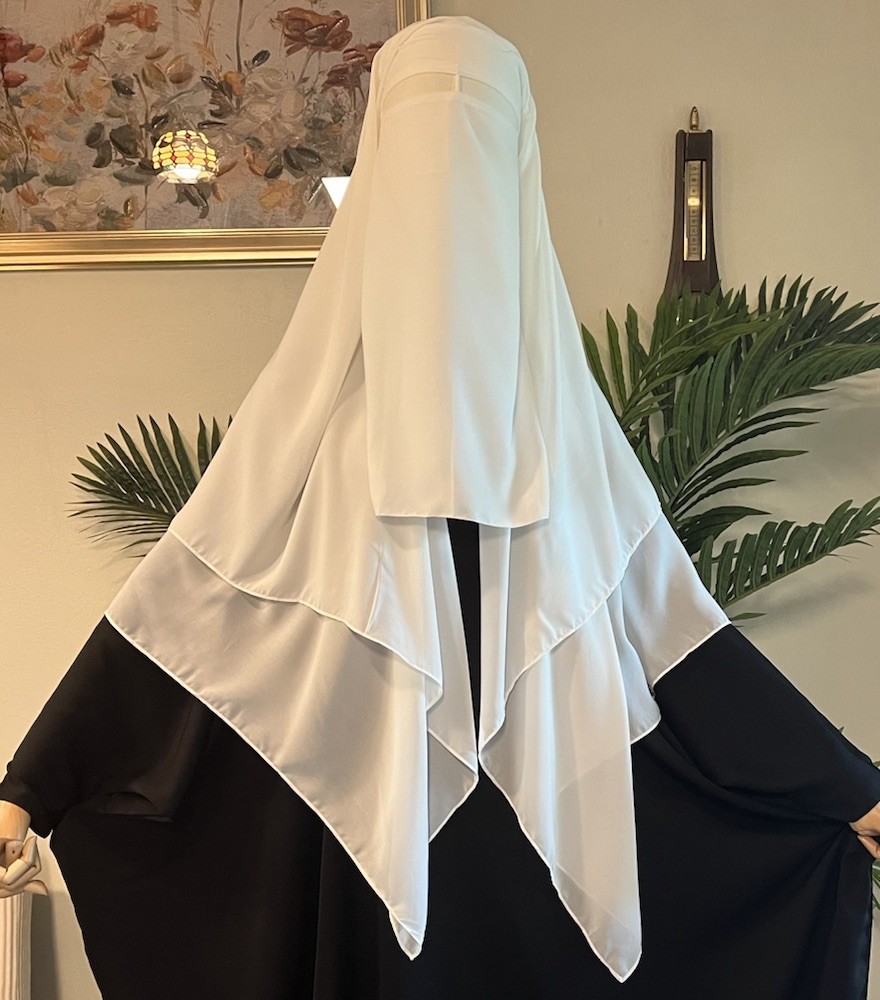 3 layers Nose String Niqab, Khimar Jilbab Niqab Long Scarf Hijab،نقاب،حجاب،جلباب