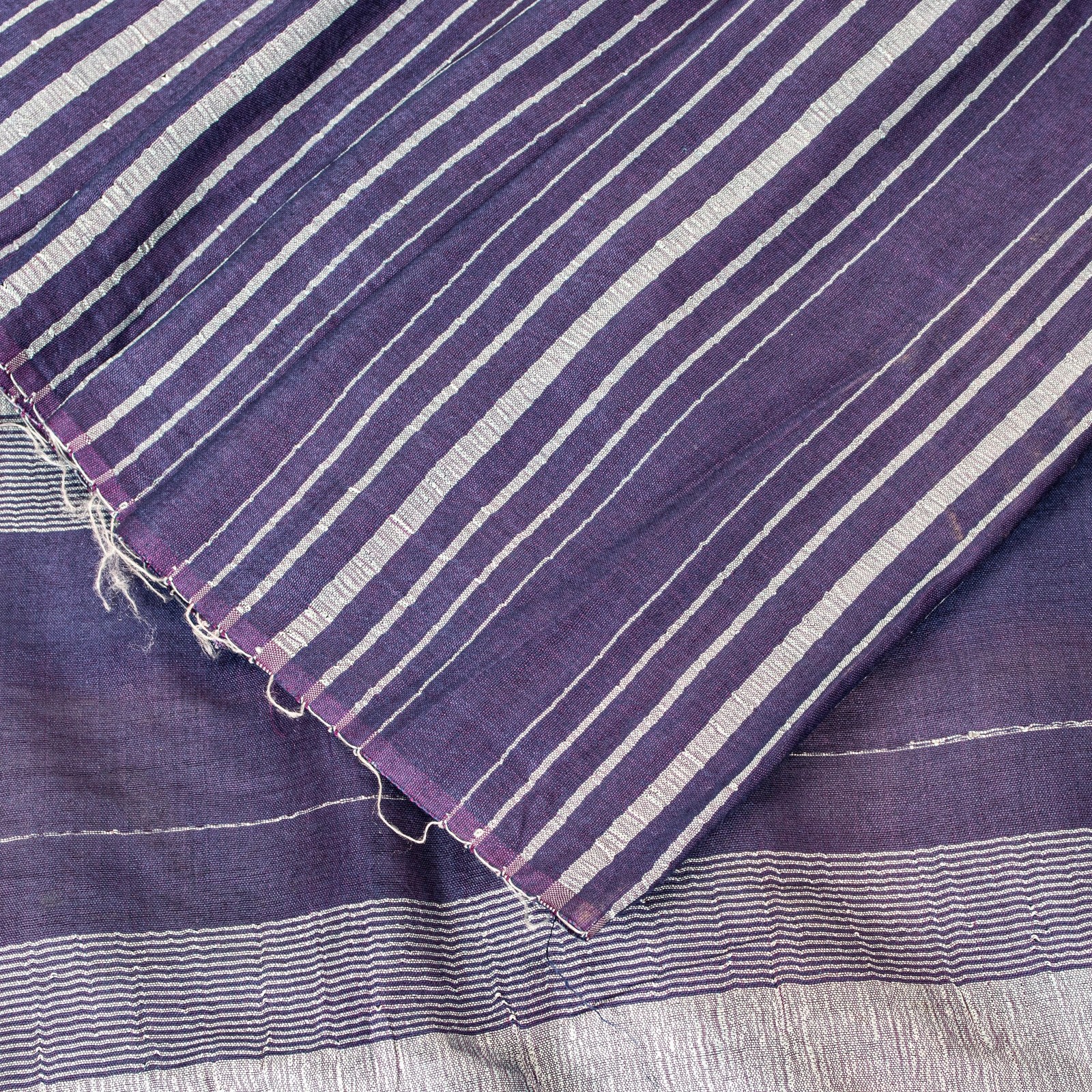 Sanskriti Vintage Purple Artificial Silk Saree Woven 6+Yd Craft Fabric Material