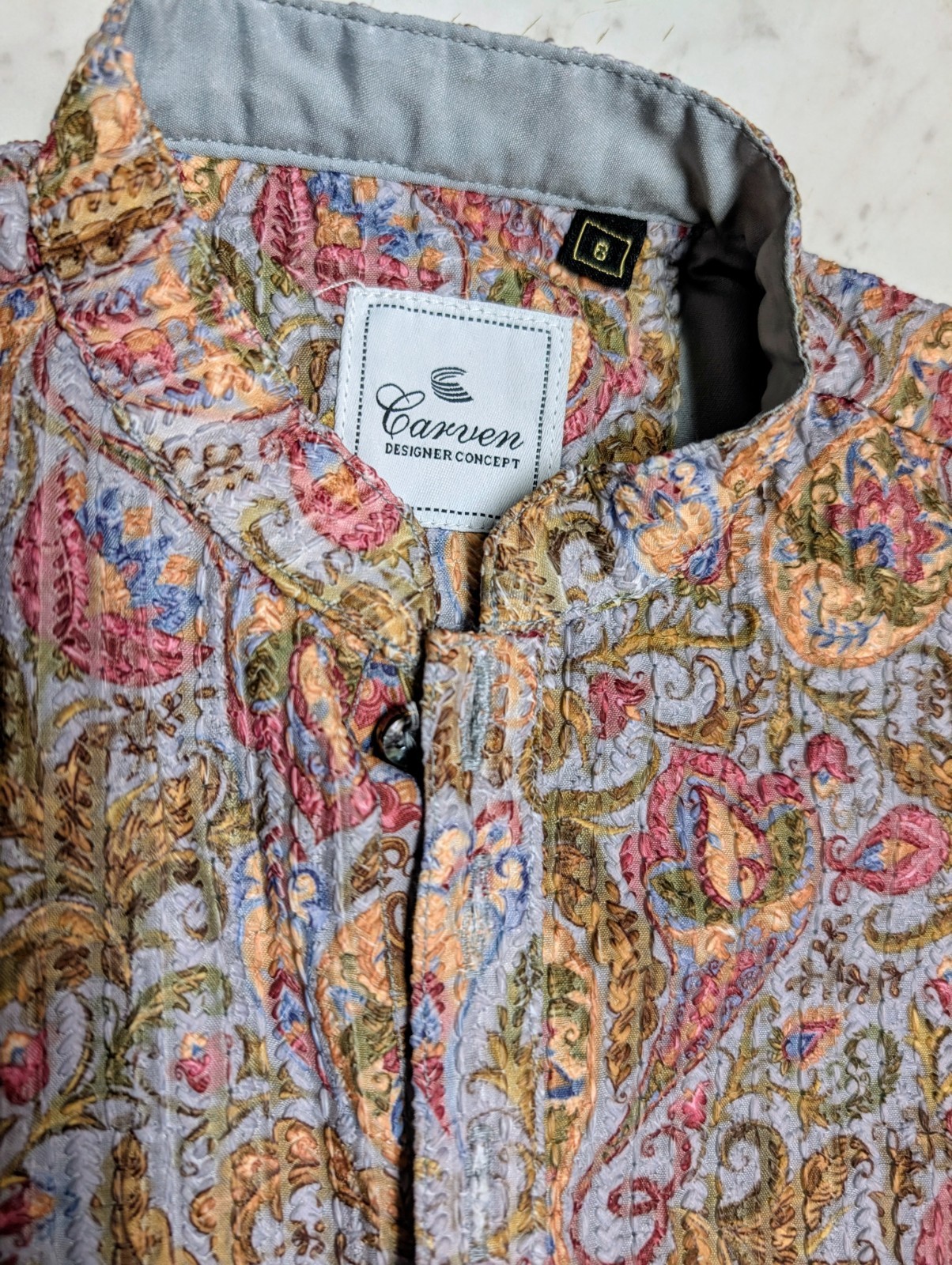 Carven Junior Designer Concept Boys Kurta India Textured Paisley Print Size EU 6
