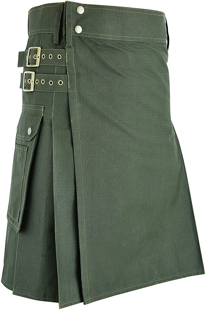 5R FIVE RIVERS Men’s Ripstop Utility Kilt Modern Kilts – SIZE 34 Black Ripstop