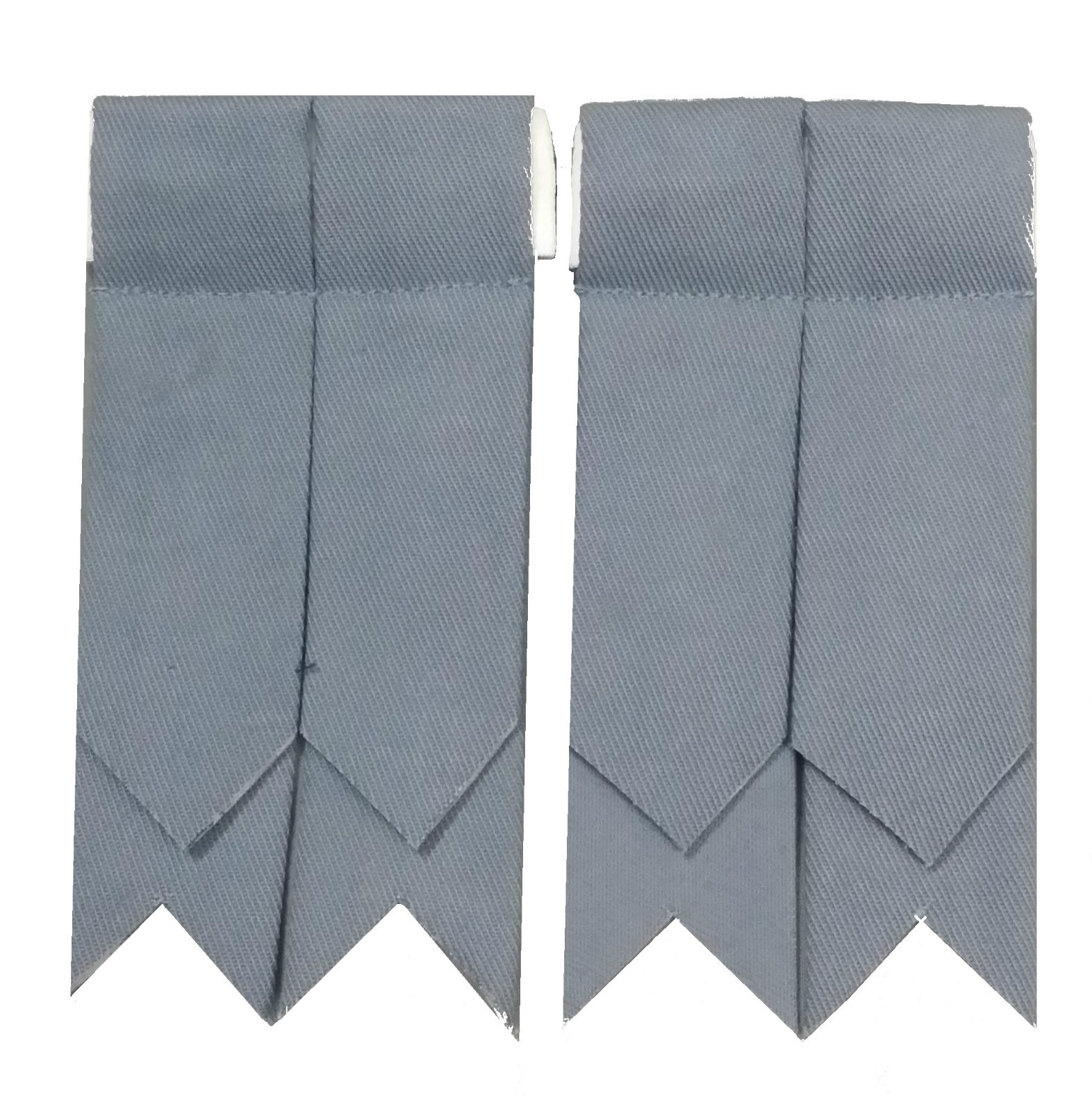 Solid Grey Tartan Kilt Sock Flashes Garter Pointed/Plain Grey Kilts Hose Flashes