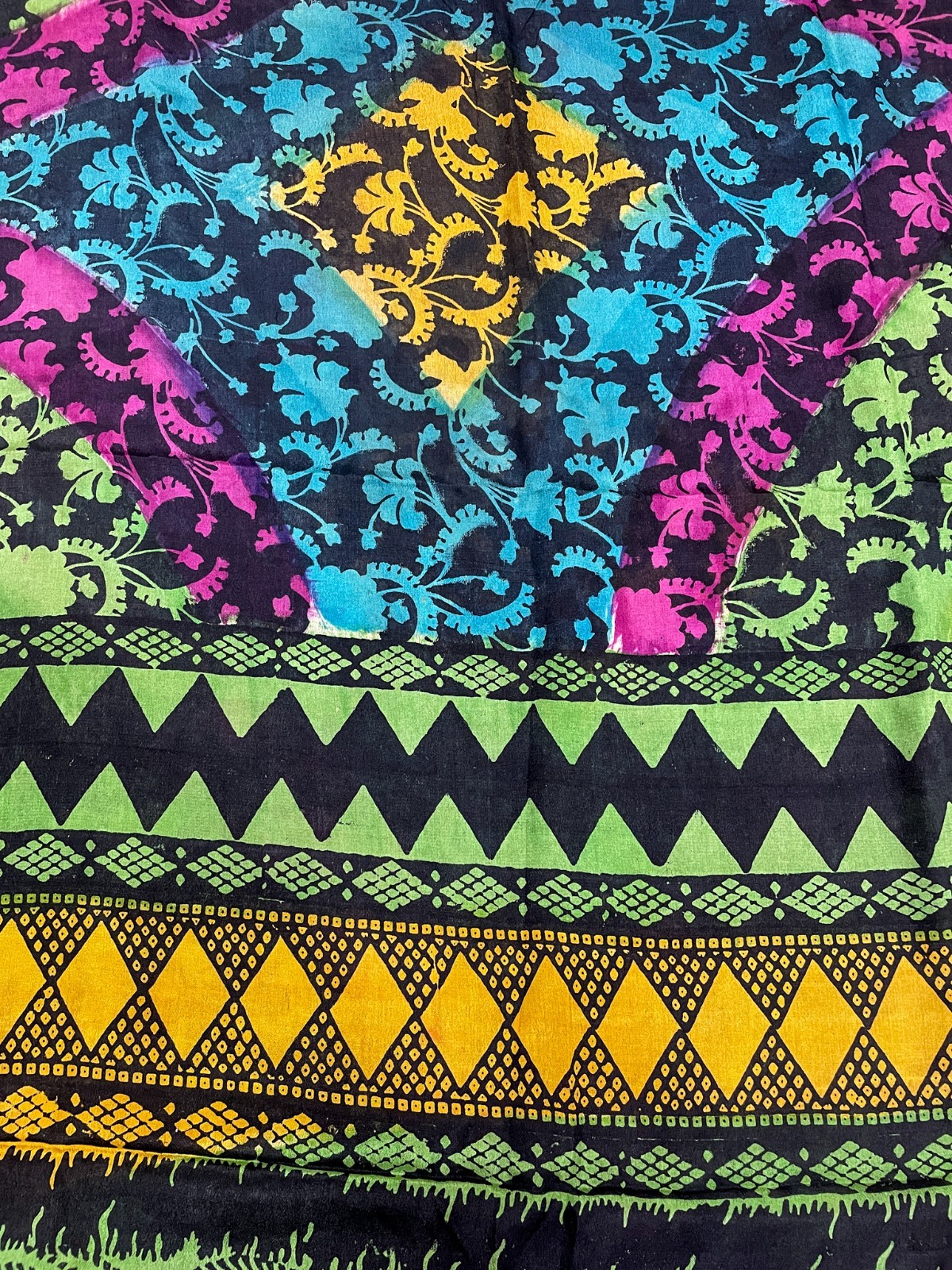 Vintage Black Chiffon Silk Saree, Lightweight Fabric for DIY & Sewing CS1082