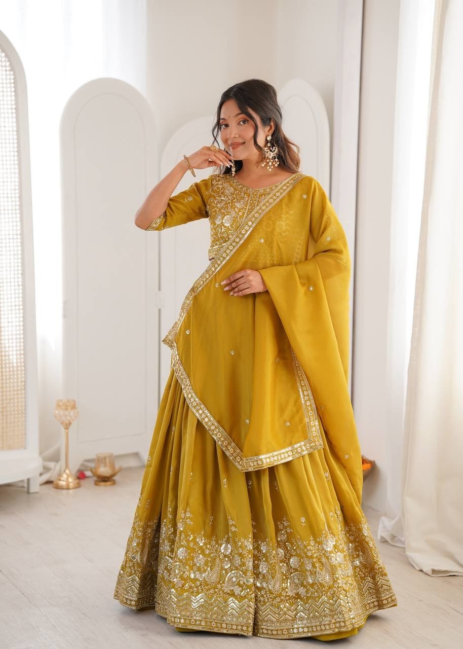 Ethnic Wear Heavy Simmer Silk Lehenga Choli With Dupatta For Function
