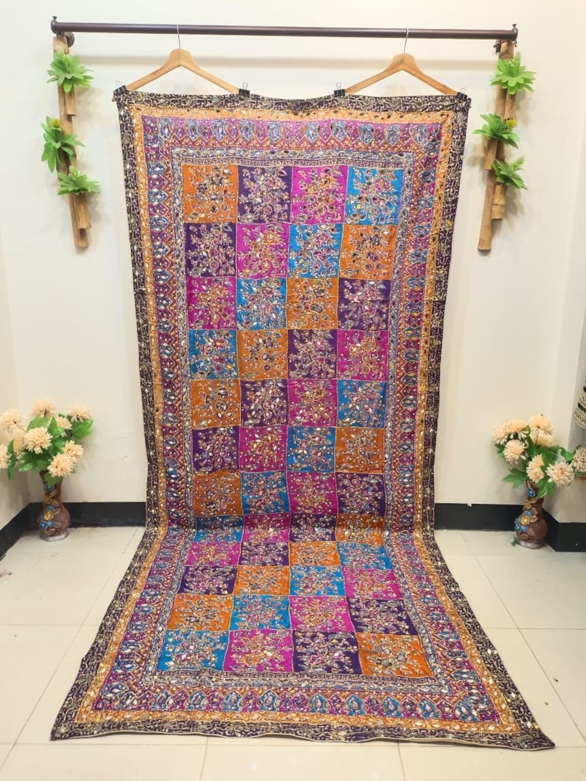 New fancy wedding collection heavy mirror work Pakistani handmade dupatas