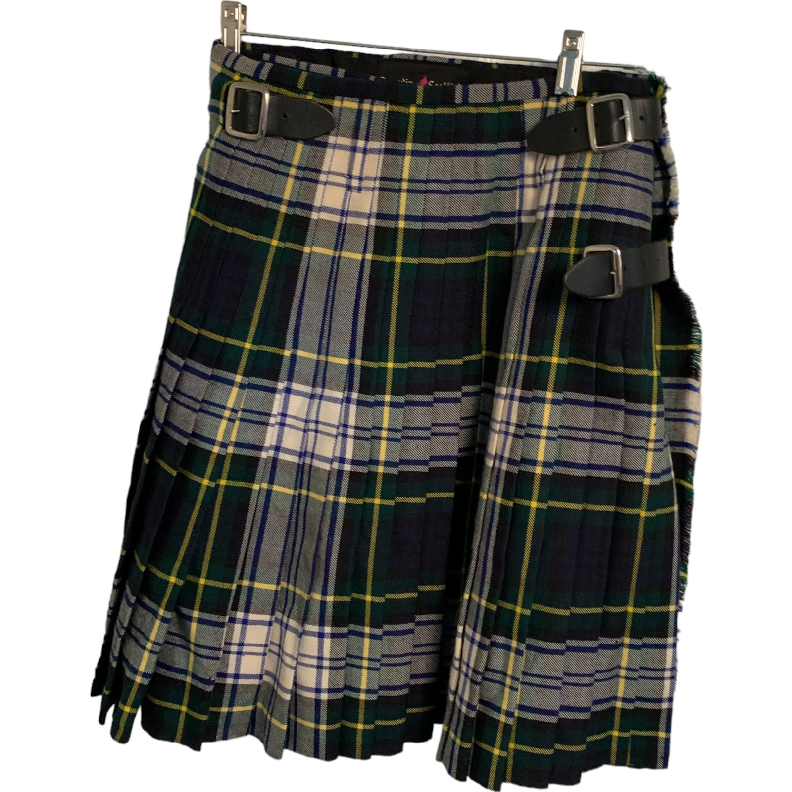 Dunedin Tartan Plaid Pleated Wool Kilt Skirt Medium 28-30 Waist Flaws