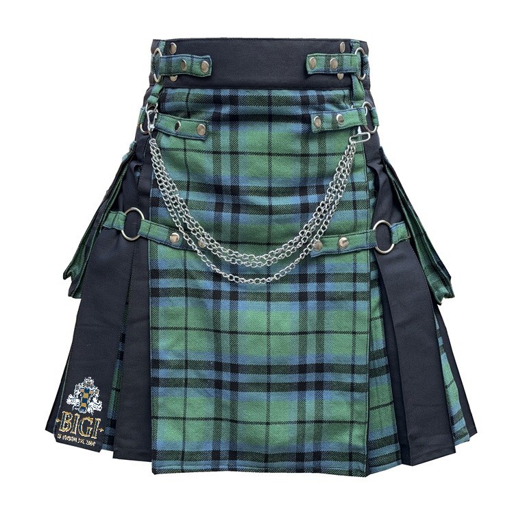 Keith Ancient Tartan black gothic front apron with pleats Kilt Scotland