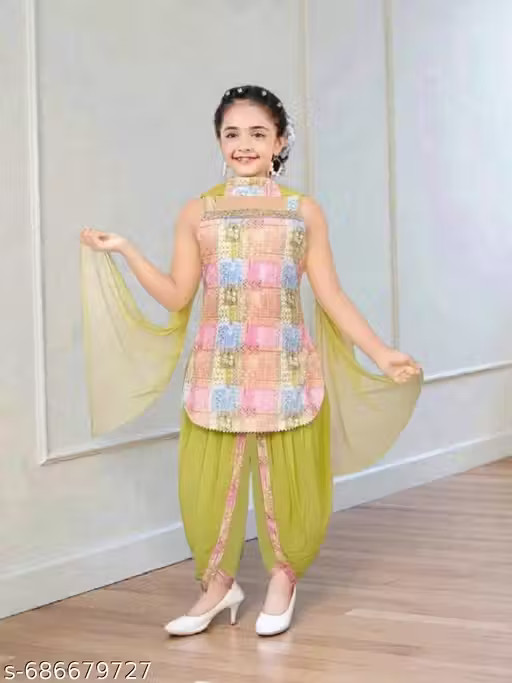 Girls Kurti set With Dupatta Set /Girls Kurti & Dhoti Pant With Dupatta Sets
