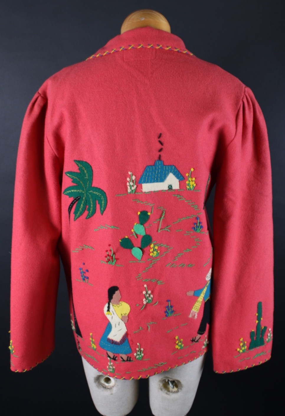 Vintage 1940s Mexican Mexico Wool Souvenir Jacket Women’s Size Medium