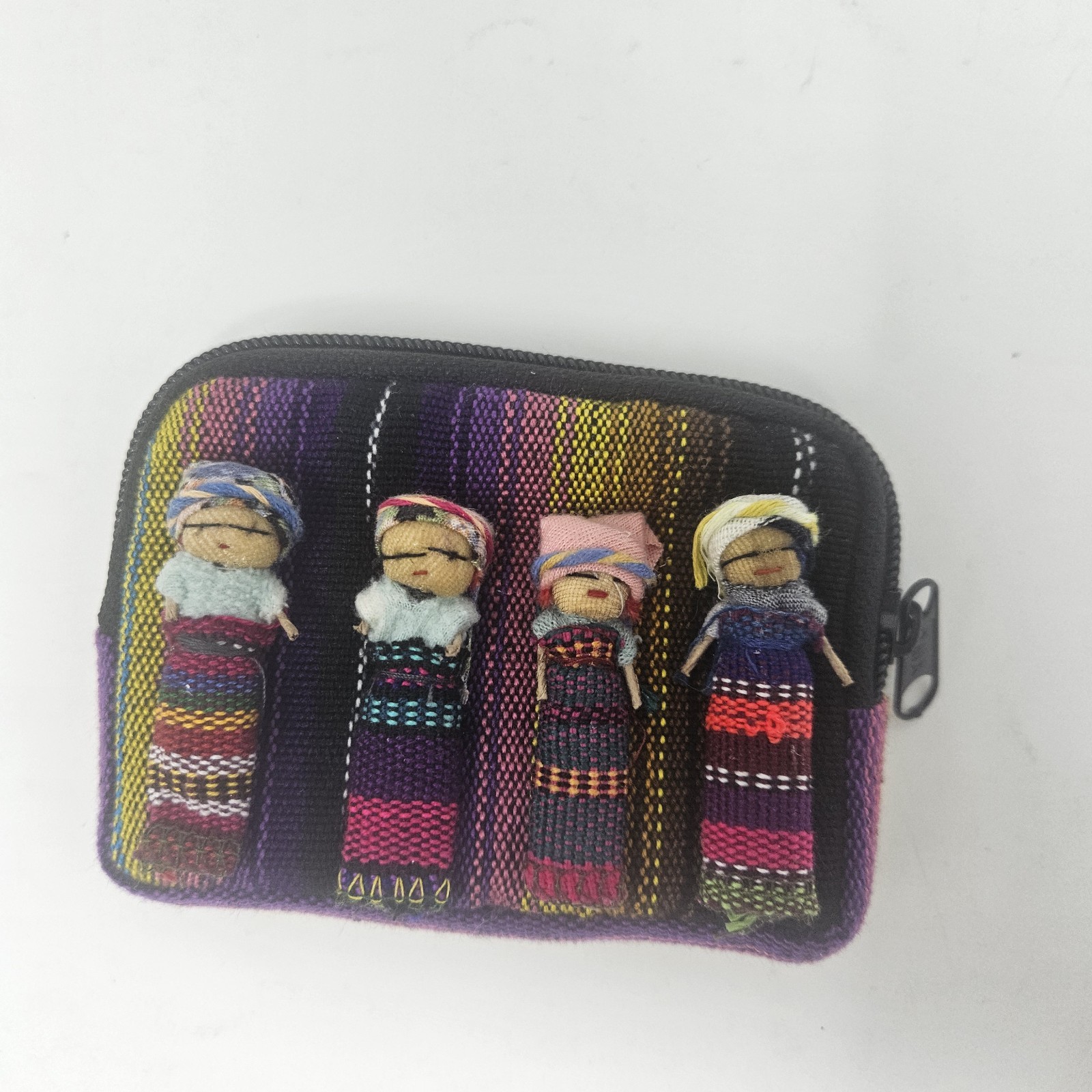 Mexican Mayan Worry Dolls Coin Purse Handcrafted Embroidery