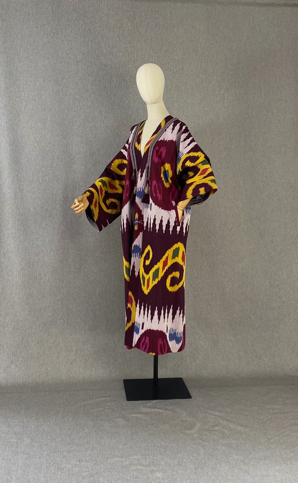Uzbek Ikat Chapan Handmade Cotton Kimono Kaftan Boho Jacket Robe Festival Coat