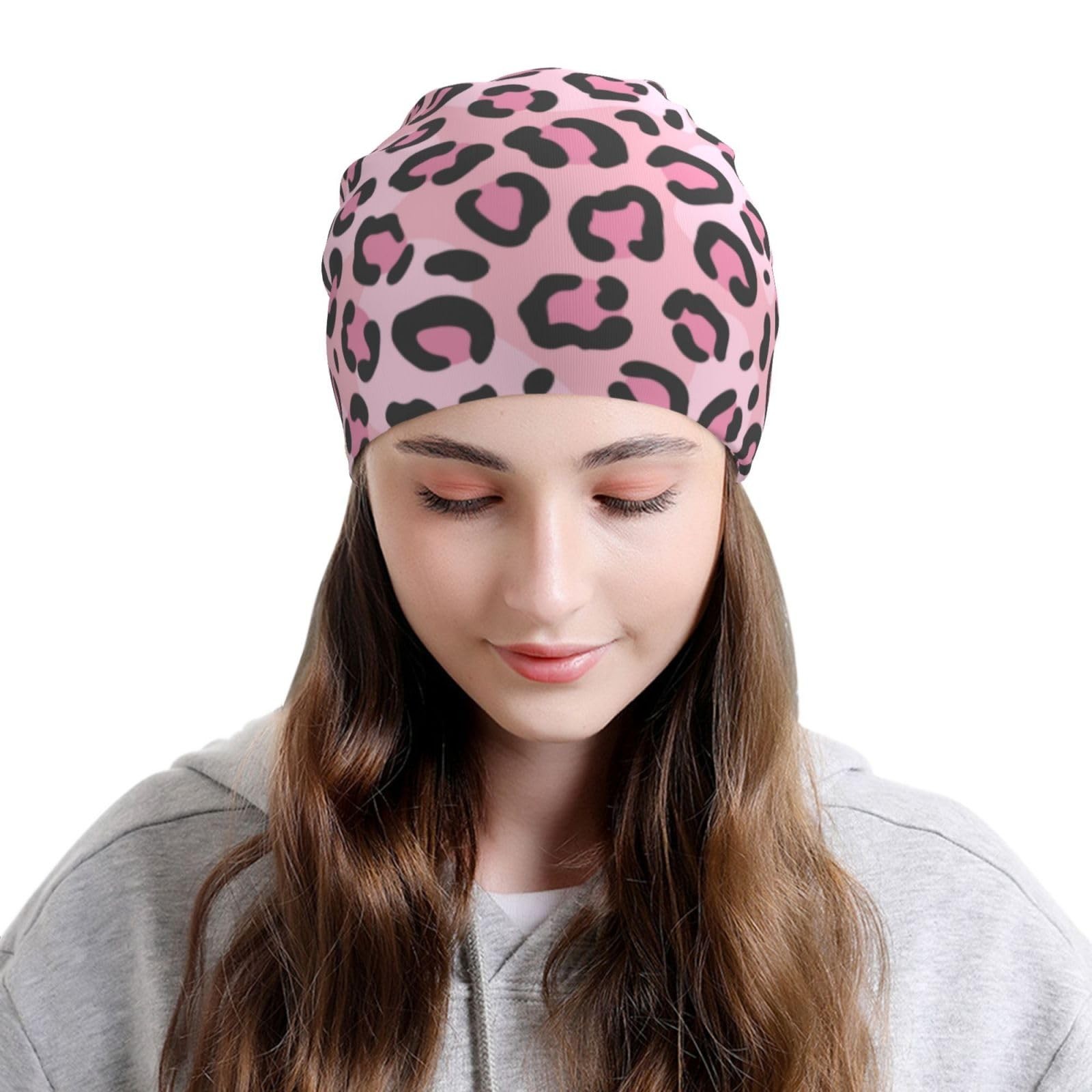 Leopard Print Beanie Chemo Hats for Women Men Cancer Headwear Stretchy Skull …