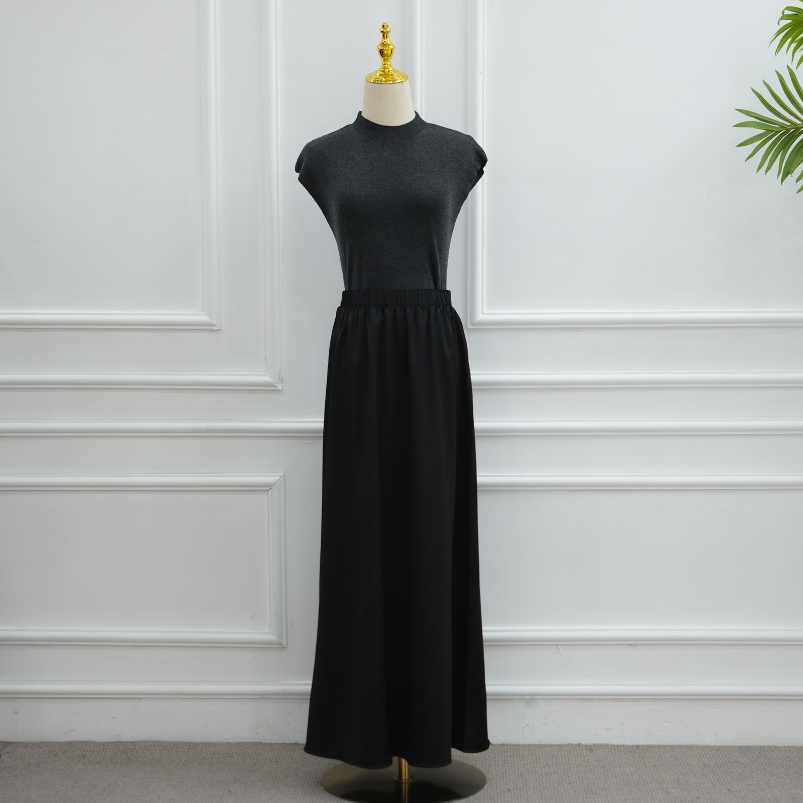 Arab Lace Lower Hemline Drooping Style Blouse Comfortable Irregular Dress Skirt
