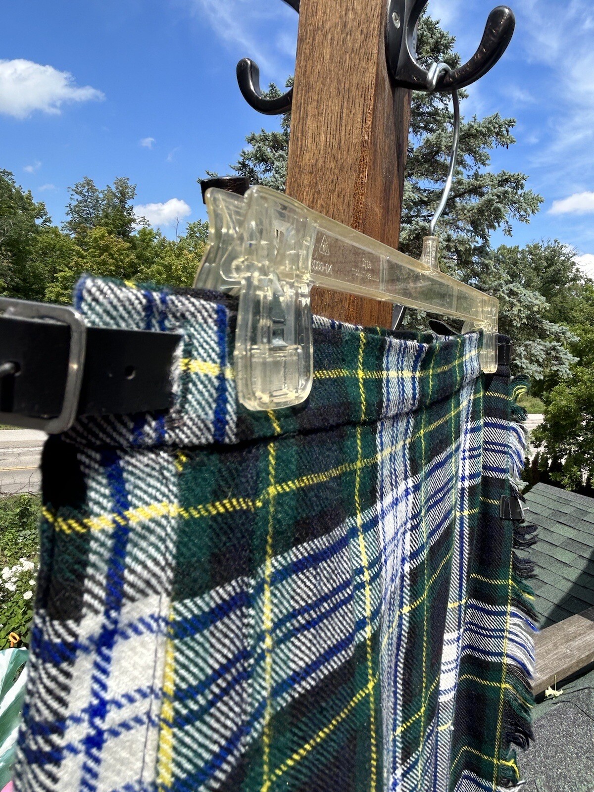 Clan Laird Scottish Floor Length Kilt Blue/yellow/green/black Size 6 Hips 40in