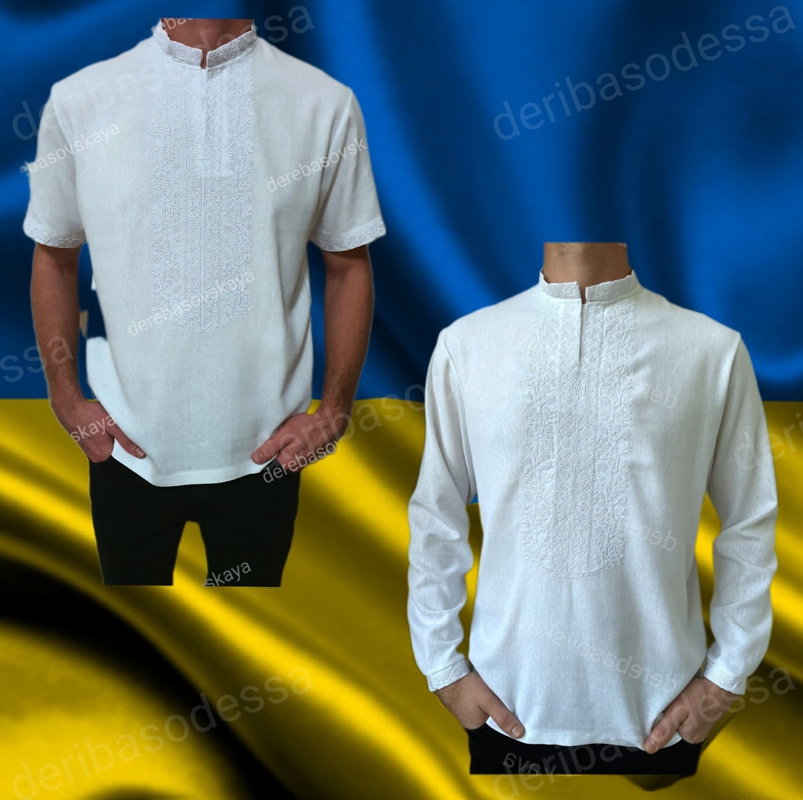 Ukrainian Embroidered Tradition shirt for men Sorochka Vyshyvanka Size(S-M)-5XL