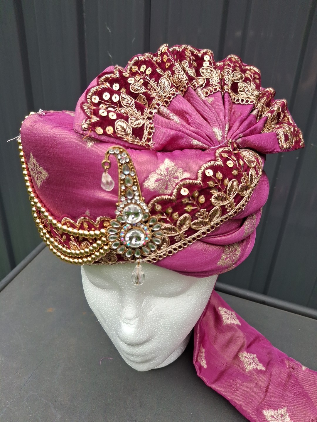 Indian Turban Dulha Safa Pagri Bollywood Groom Men Hat Wedding Maharajeh Purple