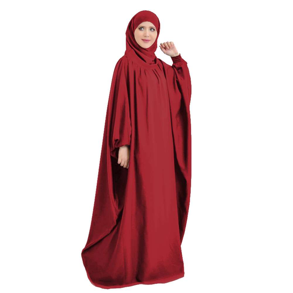 Abaya Prayer Kaftan Caftan Khimar Hooded Maxi Dress Muslim Women Burqa Robe Gown