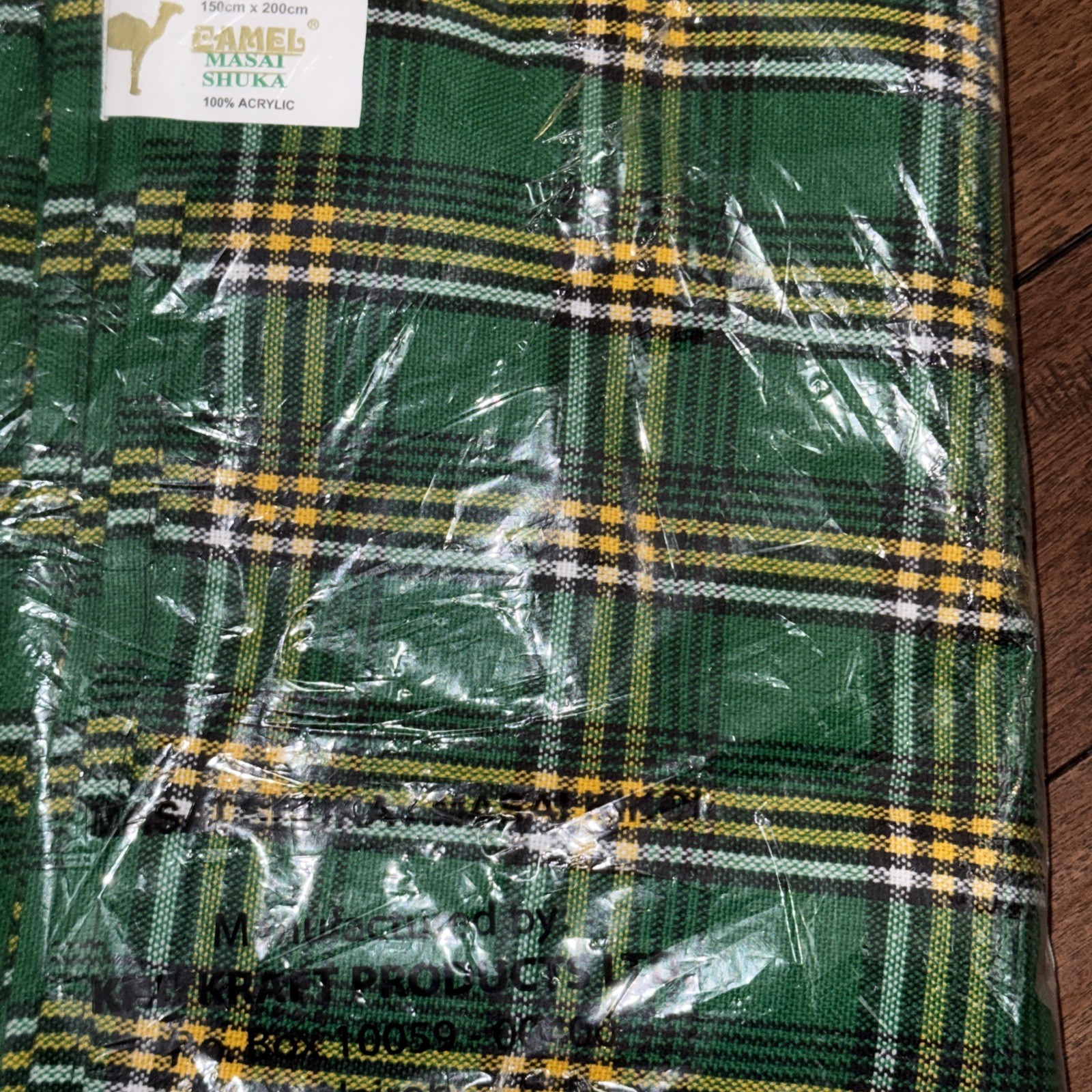 Authentic Green Checked Maasai Shuka/throw blanket/sarong/traditional clothing