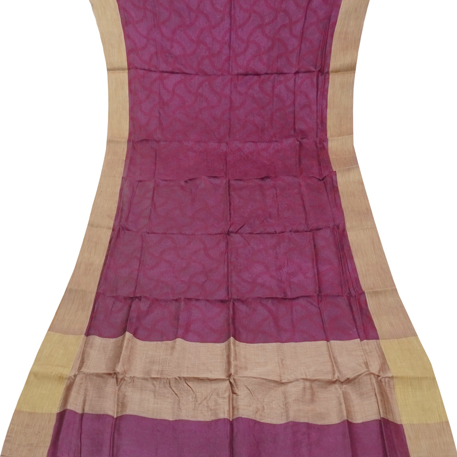Vintage Burgundy Sarees 100% Pure Silk Woven Indian Sari 5YD Decor Craft Fabric
