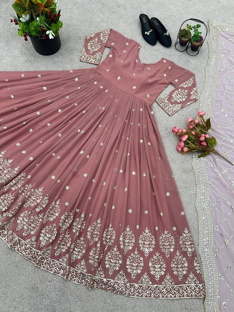 Anarkali Gown Pakistani Salwar Kameez Ready made Indian Wedding Party Bollywood