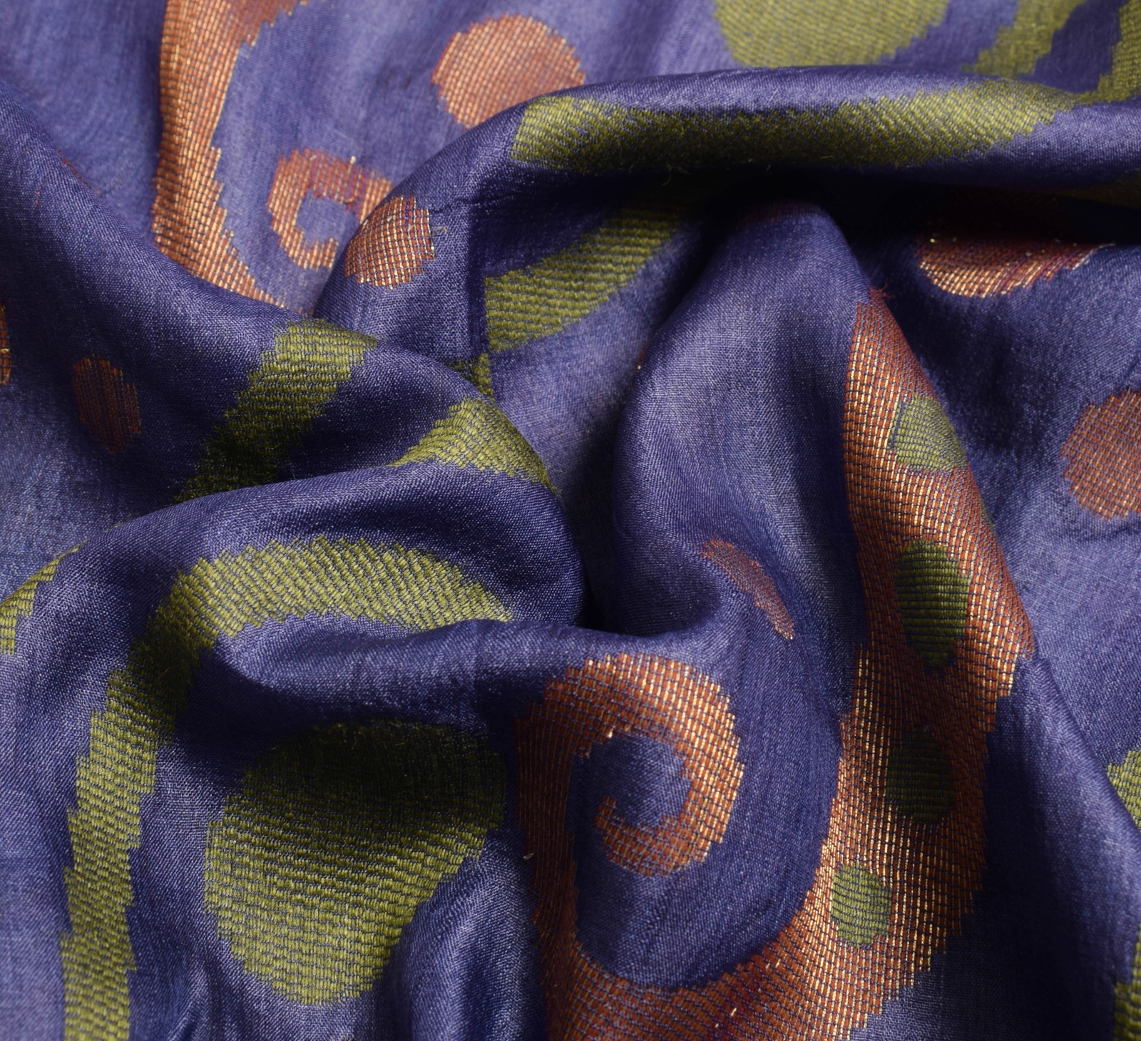 Sushila Vintage Purple Woven Saree 100%Pure Tussar Silk Paisley Sari Soft Fabric