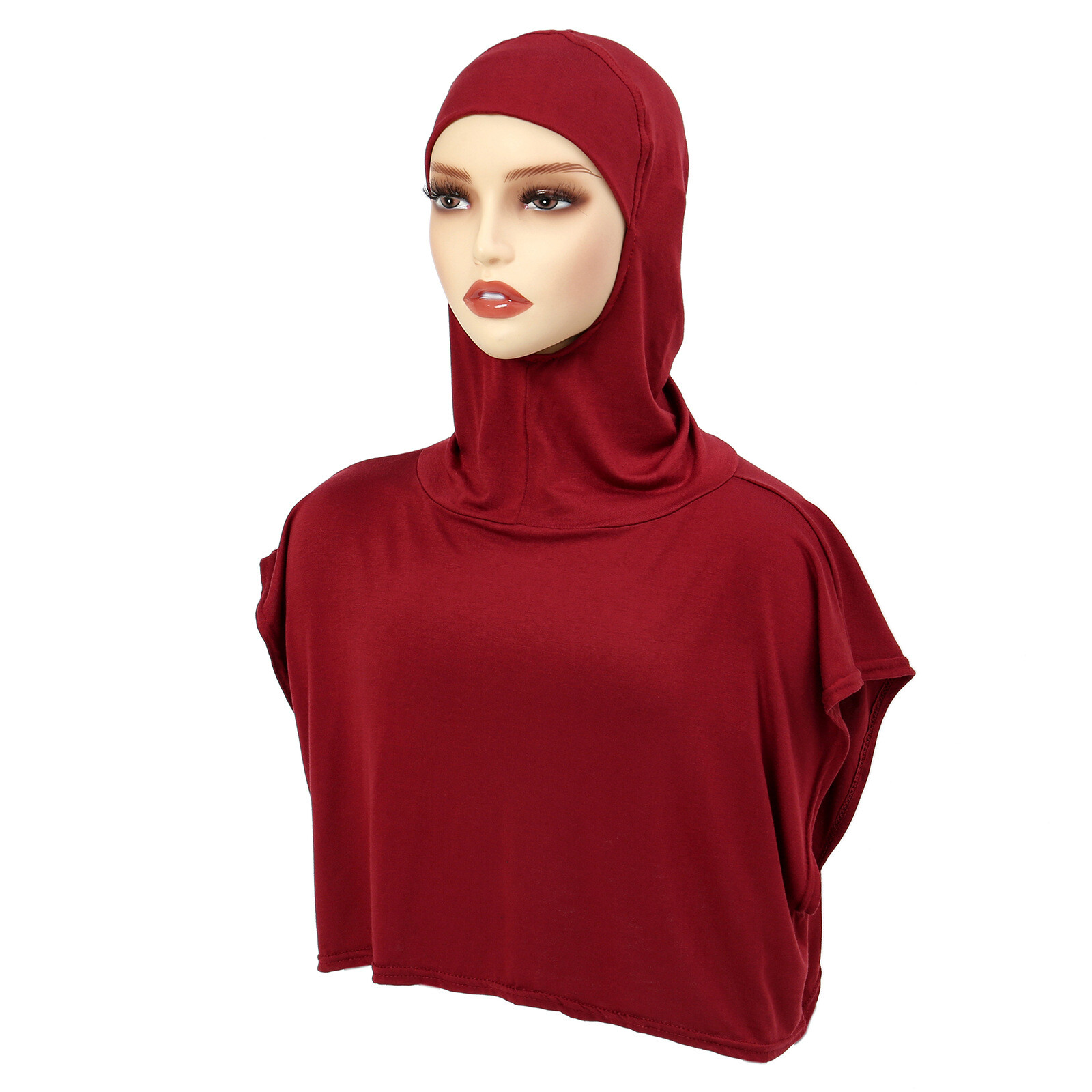 Muslim New Women Sport Hijab Jersey Hooded Turban Instant Wrap Prayer Scarf Tops