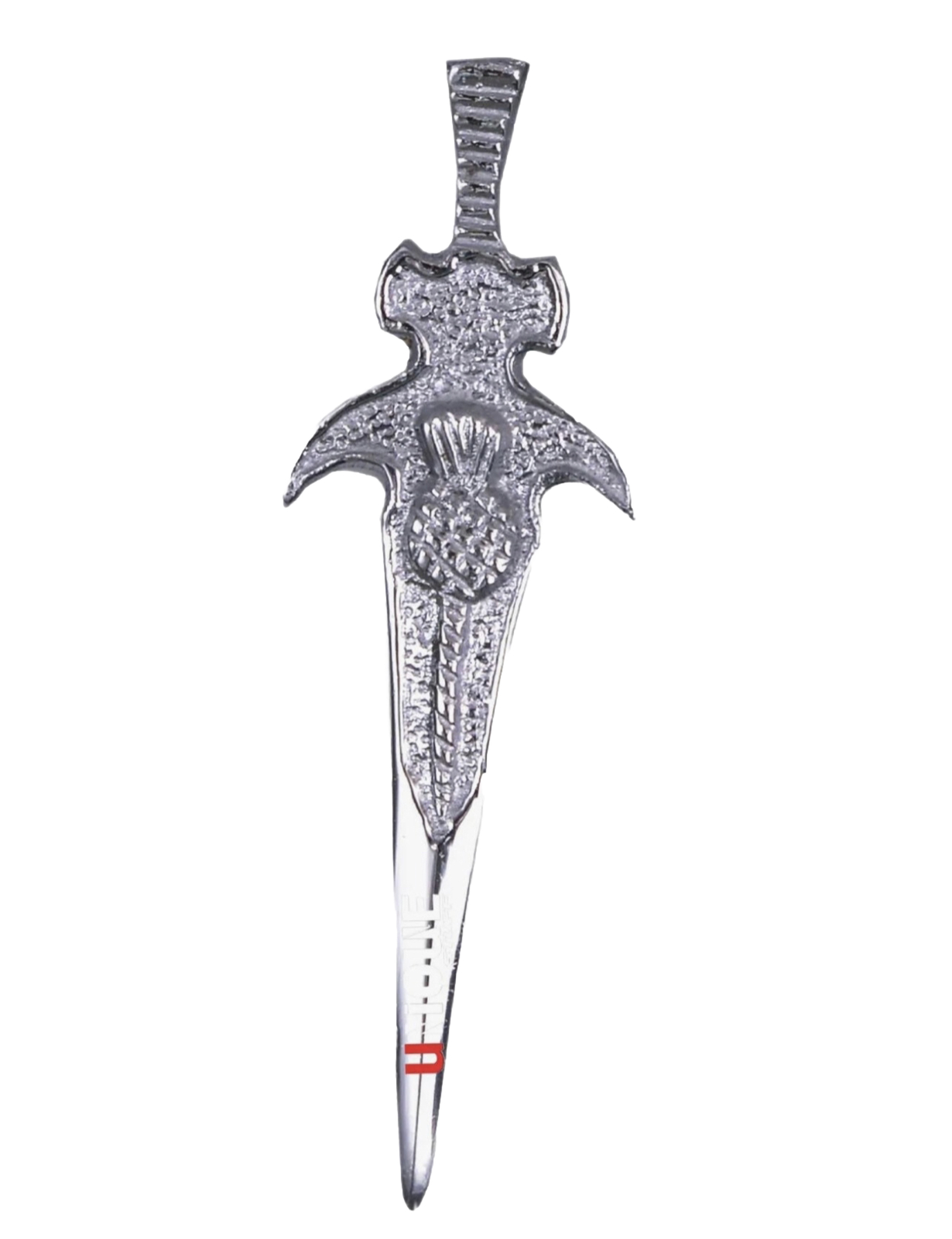 Men’s Scottish Highland Bagpipe Design Kilt Pin Chrome Finish 4” Long