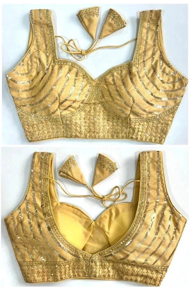 Saree Blouse Readymade Designer Sari Choli Indian Party Wear Bollywood Dress