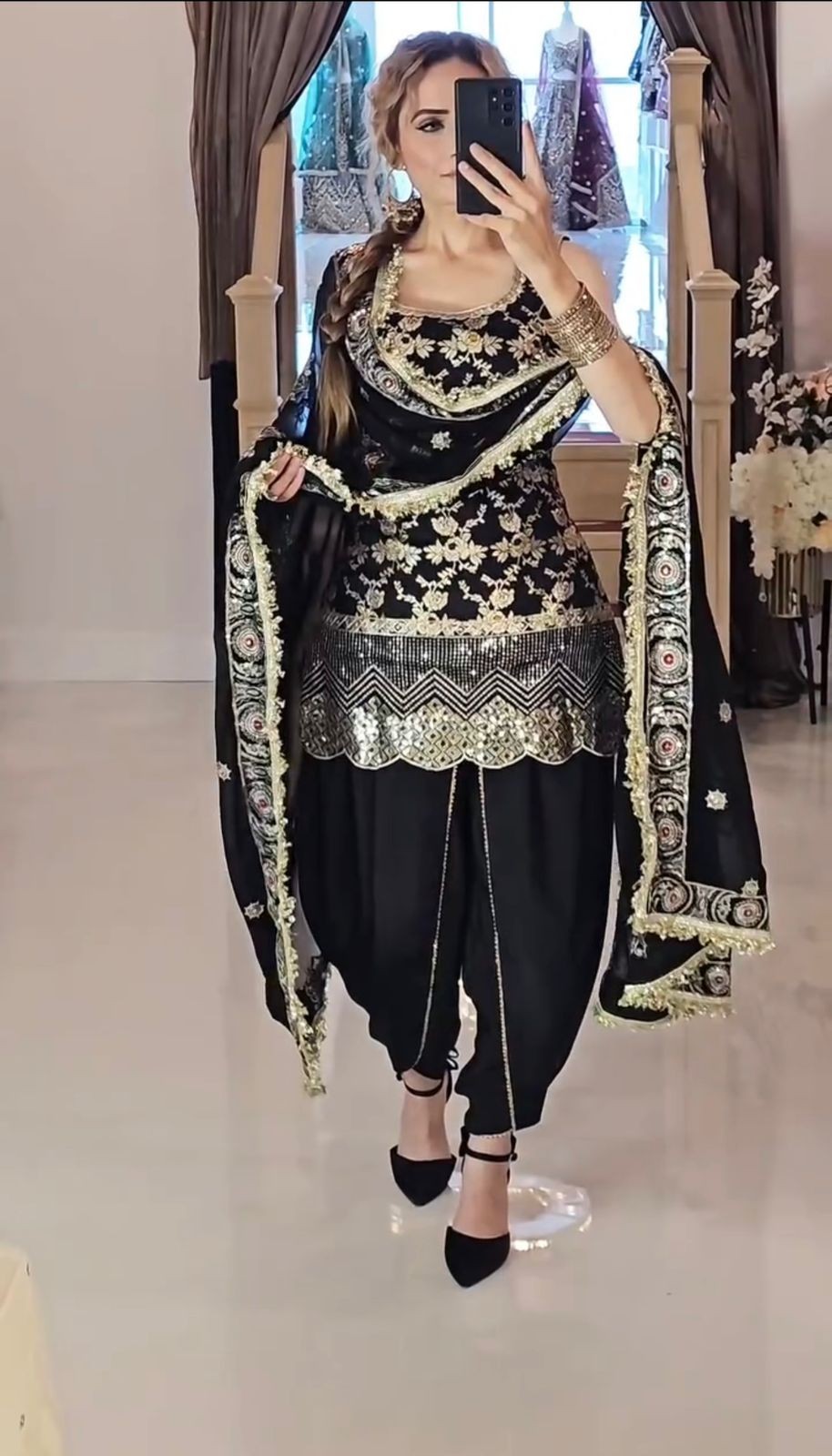 DRESS BOLLYWOOD SUIT PAKISTANI INDIAN WEDDING DHOTI TOP SALWAR KAMEEZ PARTY WEAR