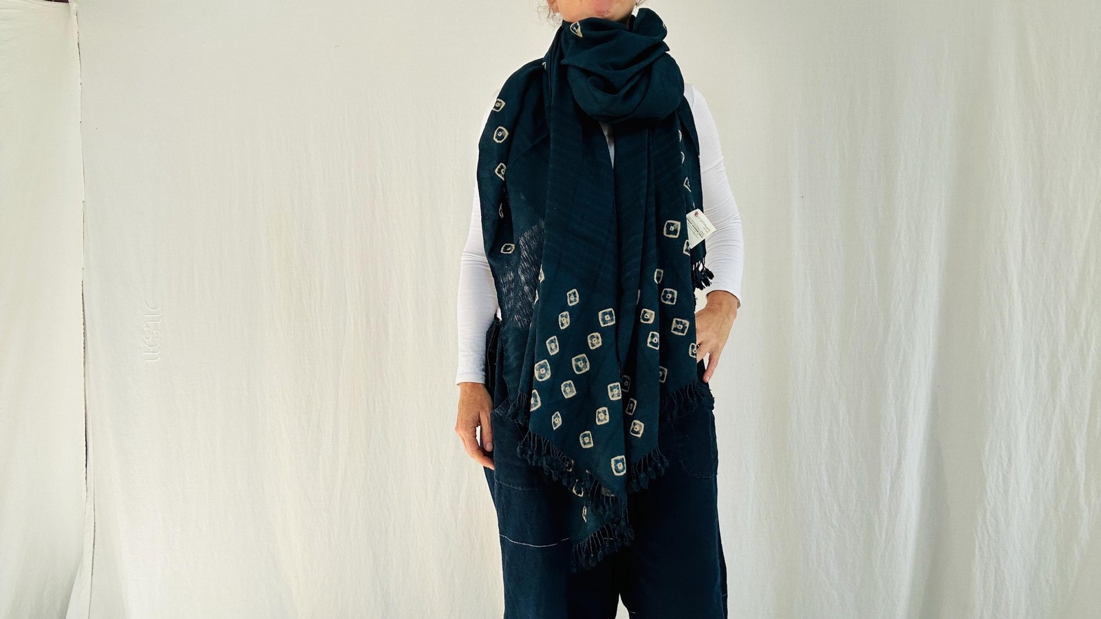 Modern Rabari Wool Shawl And Throw. Handwoven, Hand Embroidered, Mirror work.